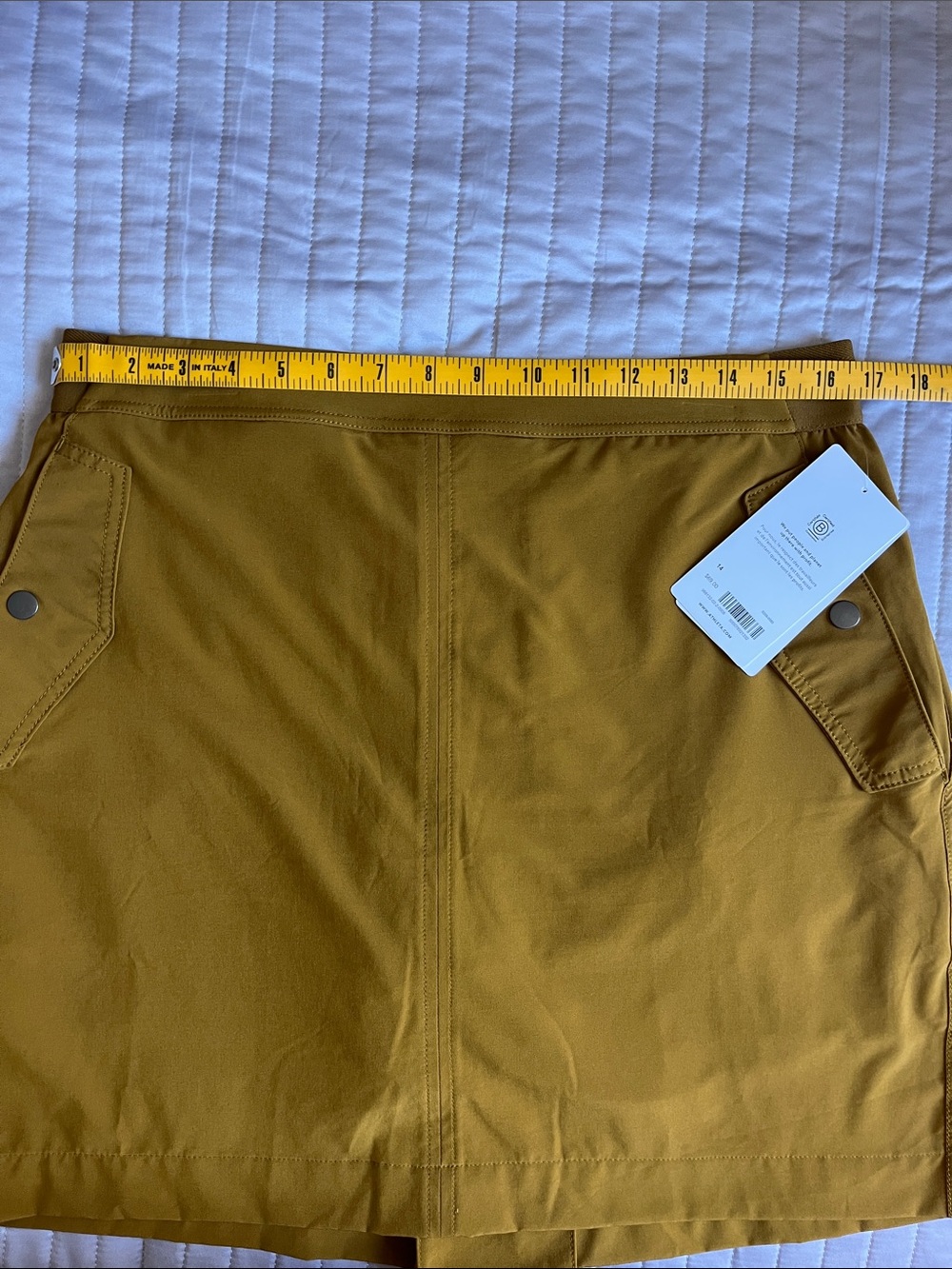 Athleta Mustard Mini Skirt with Pocket Details nwt - Picture 10 of 10